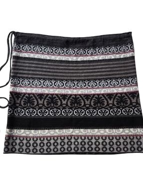 Icelandic Design Fair Isle Knit Wool Blend Skirt Tie Waist Size M